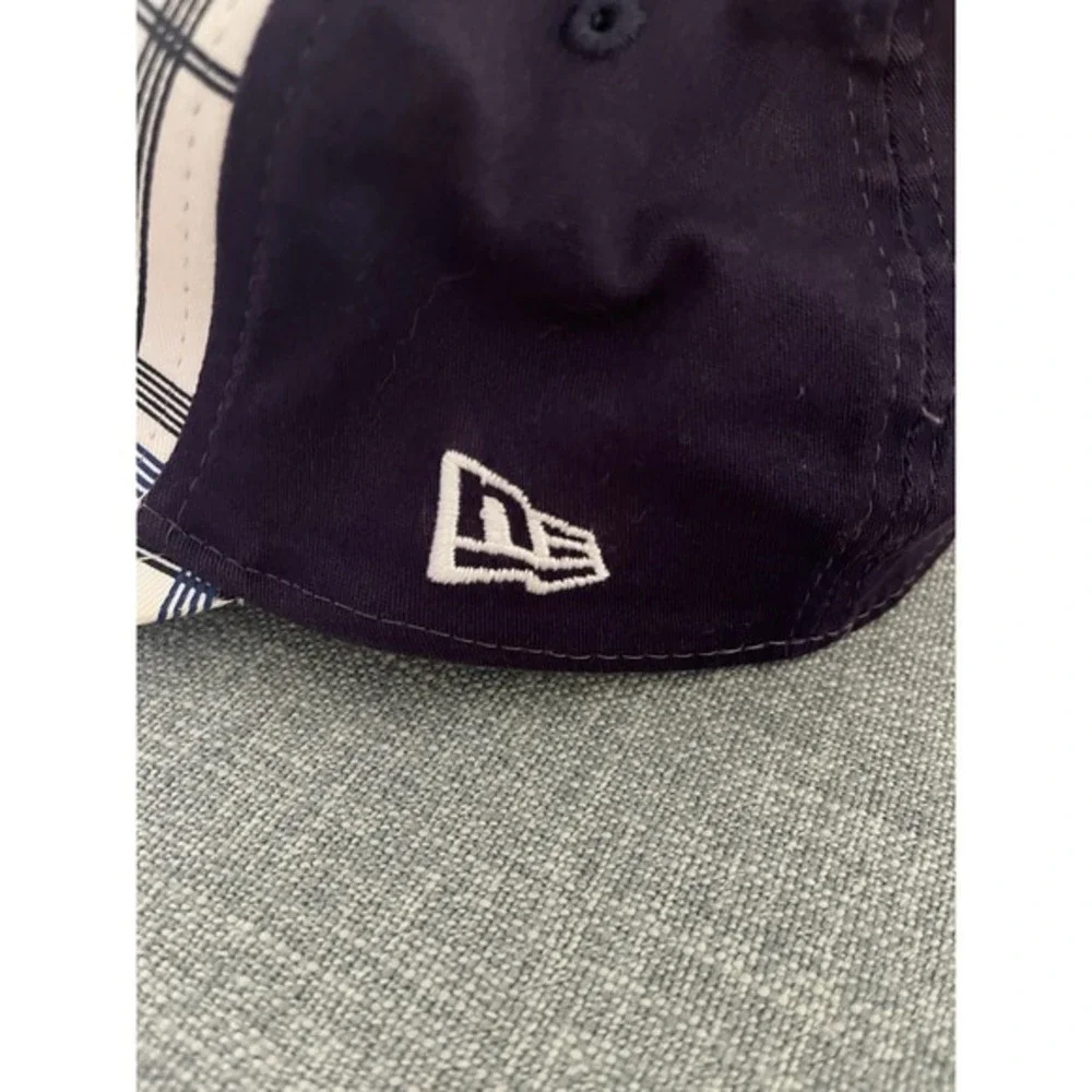 New Era 39THIRTY Tampa Bay Rays‎ MLB Plaid Stretch Fit Hat Navy White Med-Large